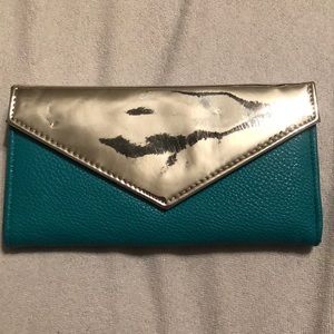 Teal and Silver Wallet! Light wear
